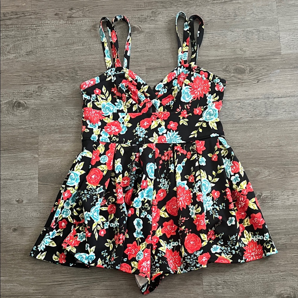 Material girl floral Patterned dress Romper with Straps XL